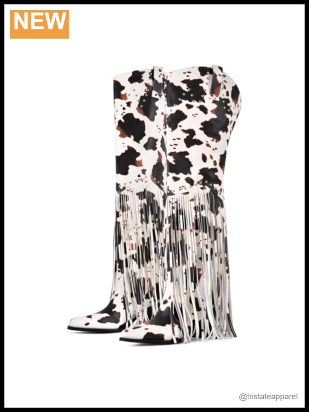 Fringe Thigh High Cowboy Boots Wide Calf Over Knee Western Cowgirl Boots